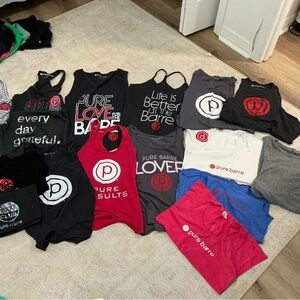 Pure Barre Mixed Logo Tank Tops in Black, Red, Gray, White & Blue